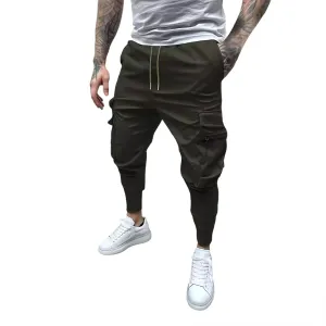Men's Cargo Jogger Pants Stretch Sweatpants Slim Fit Tactical Pants with Zipper Pockets Casual Trousers Men's Casual Slim Fit Pants Skinny Stretch Dress Slacks #22- Green Small