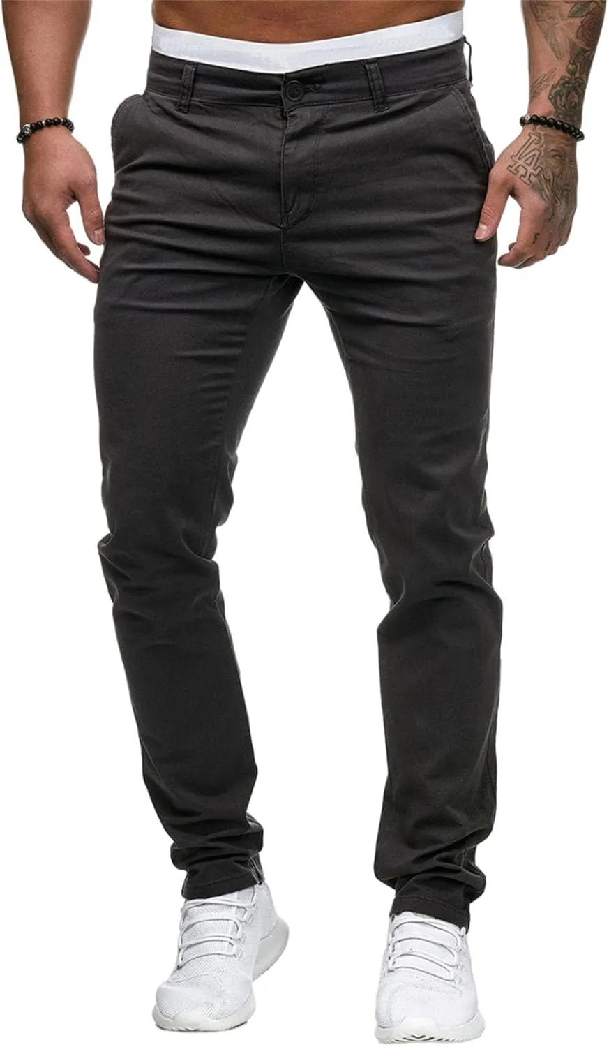 Mens Casual Pants Elastic Waist Stylish Classic Loose Lightweight Slim Fit Sweatpants Outdoor Vacation Beach Trousers