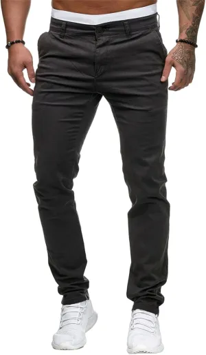 Mens Casual Pants Elastic Waist Stylish Classic Loose Lightweight Slim Fit Sweatpants Outdoor Vacation Beach Trousers