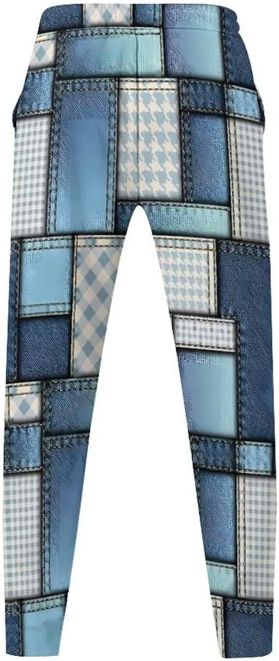 Men's Color Block Slacks Irregular Plaid Printed Casual Pants Beach Vacation Pants Elastic Waist Spring Trousers