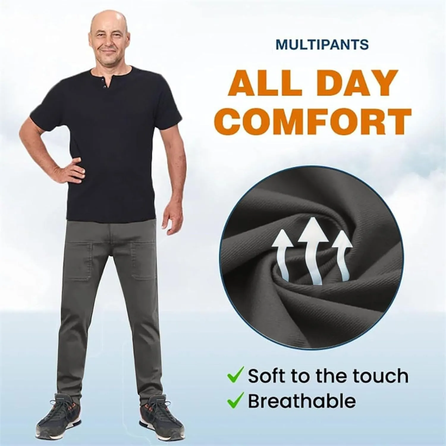 Mens Corduroy Pants Elastic Waist Drawstring Casual Loose Straight Leg Hiking Trousers Slim fit Slacks with Pockets