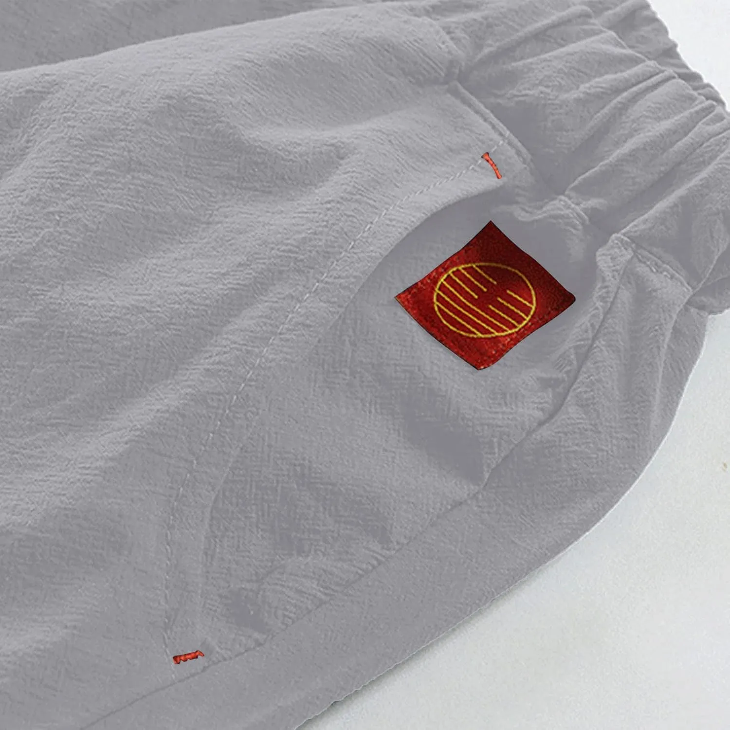 Mens Cotton Linen Shorts Casual Summer Beach Capri Pants Athletic Gym Workout Shorts with Pockets