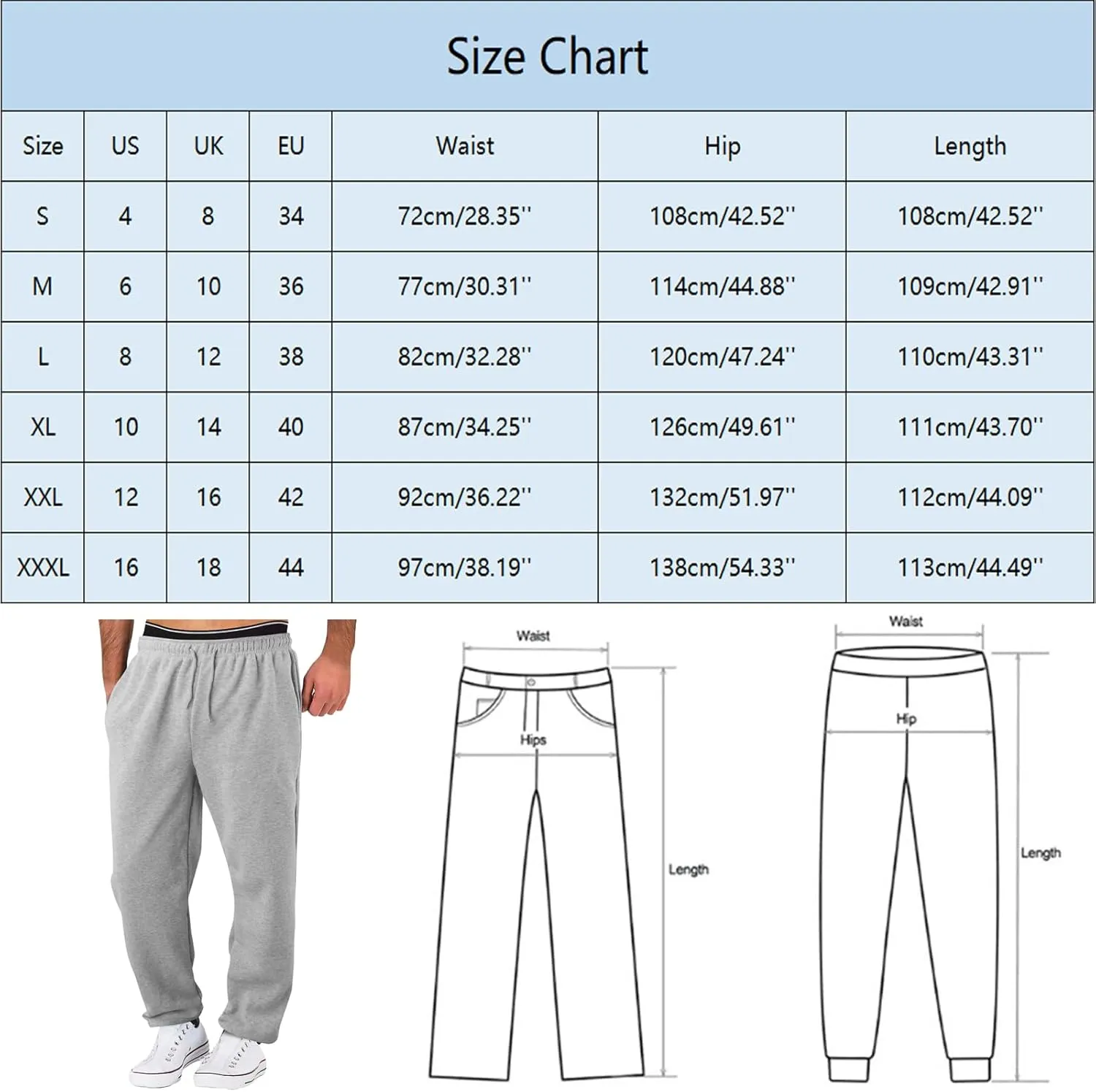 Mens Fleece Lined Joggers Pants Wide Leg Sweatpants Baggy Workout Pants Elastic Waist Cargo Pants Warm Running Pants