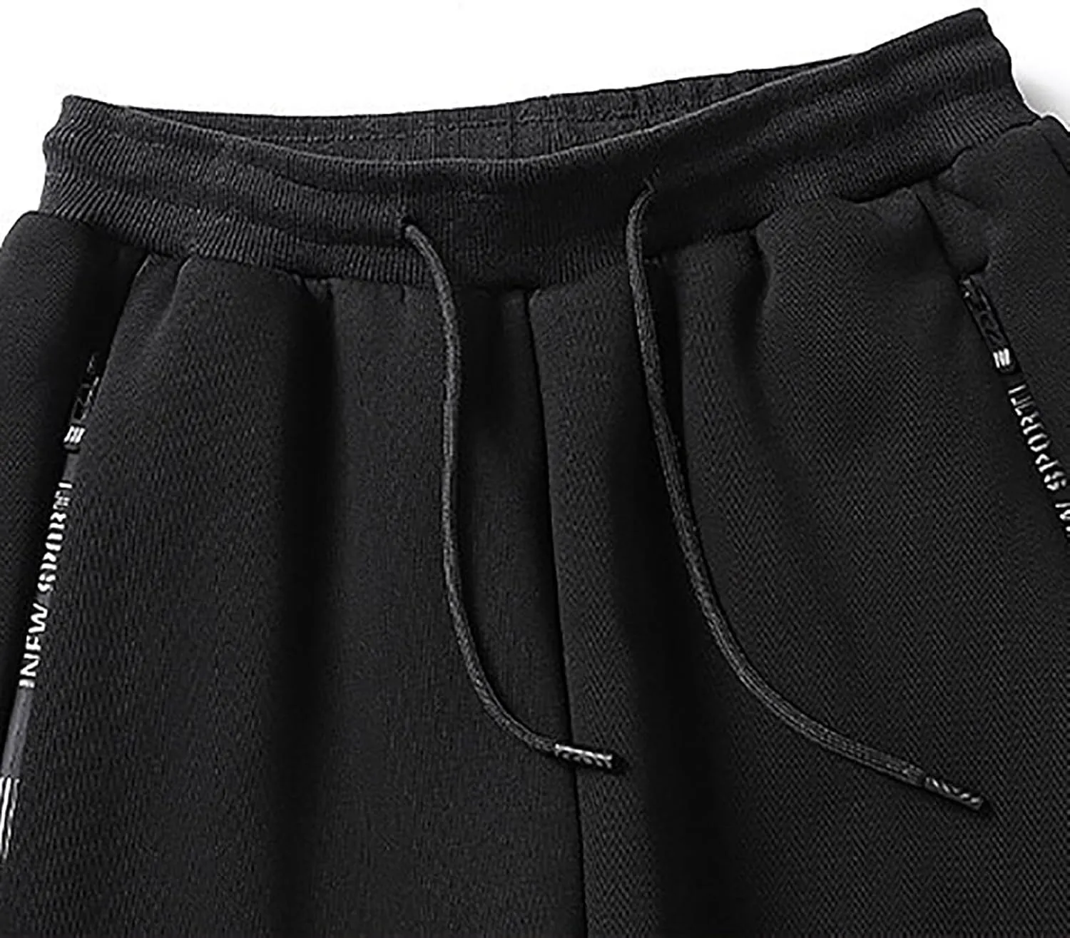 Mens Fleece Lined Pants, Mens Sherpa Lined Sweatpants Winter Warm Fleece Pants Straight Leg Drawstring Jogging Pants