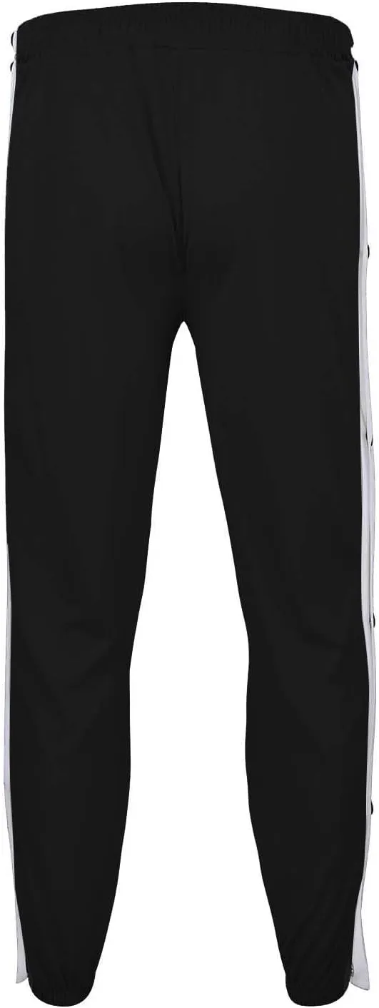Mens Jogger Pants Tear-Away Athletic Pants Side High Split Snap Button Striped Sweatpants Casual Workout Trousers