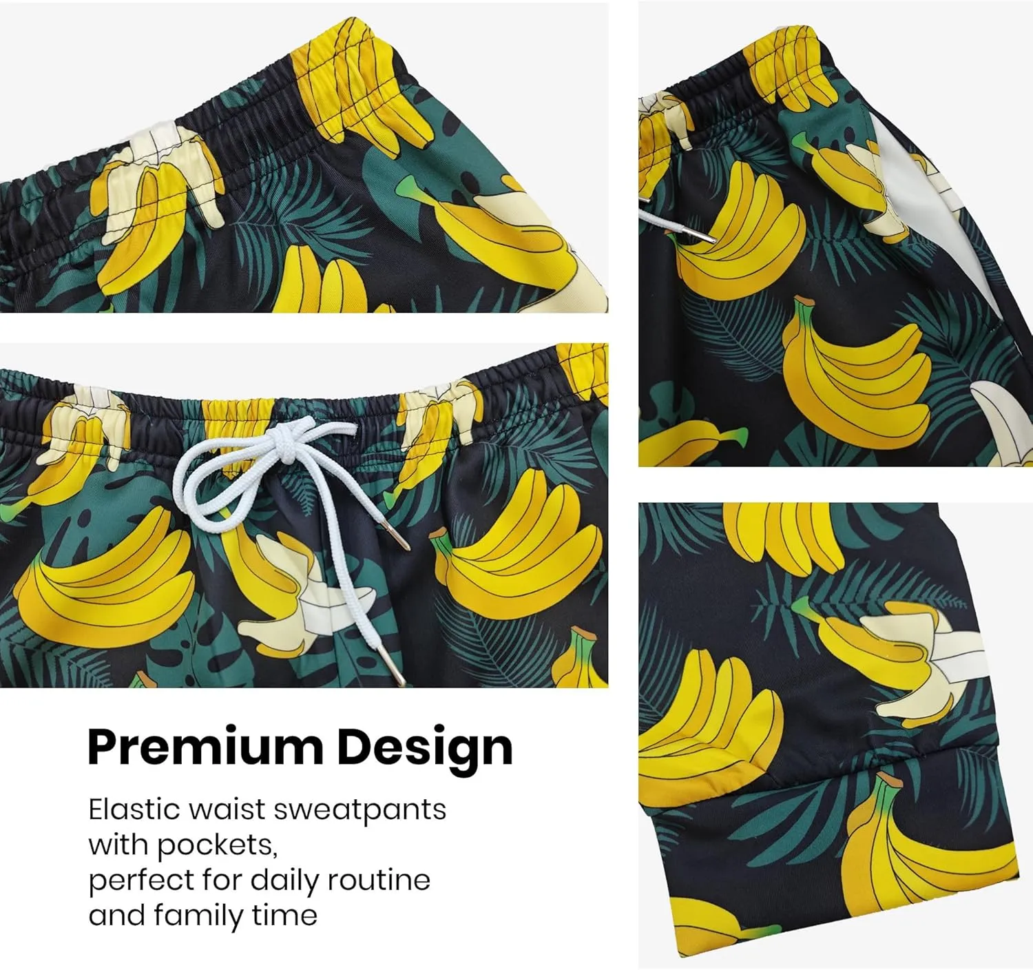 Mens Joggers Sweatpants Printed Athletic Pants for Running Casual Sports with Pockets