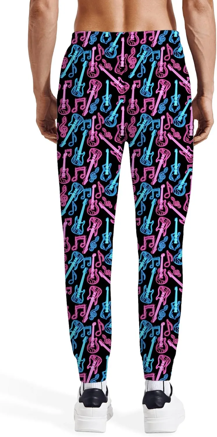 Mens Joggers Sweatpants Printed Athletic Pants for Running Casual Sports with Pockets