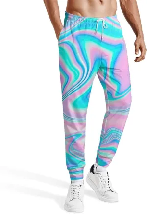Mens Joggers Sweatpants Printed Athletic Pants for Running Casual Sports with Pockets