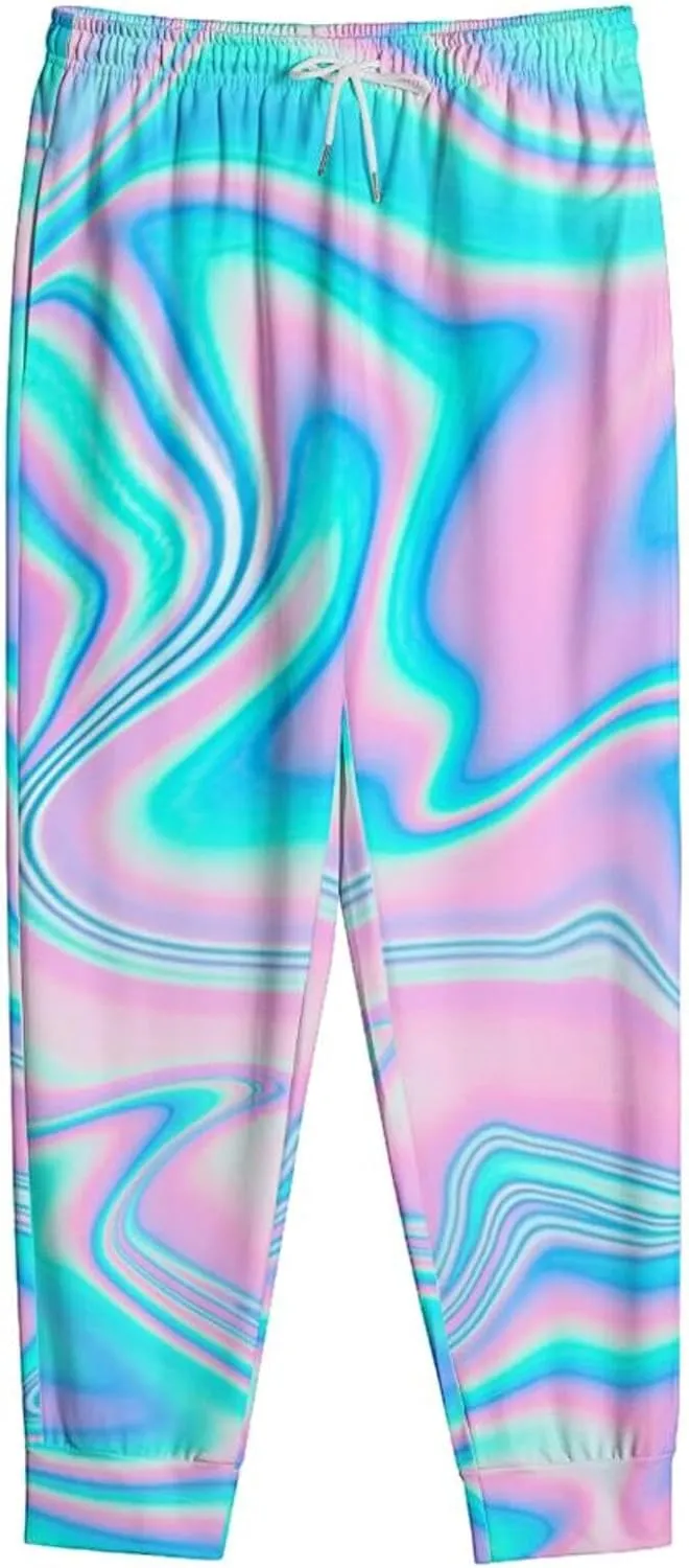 Mens Joggers Sweatpants Printed Athletic Pants for Running Casual Sports with Pockets