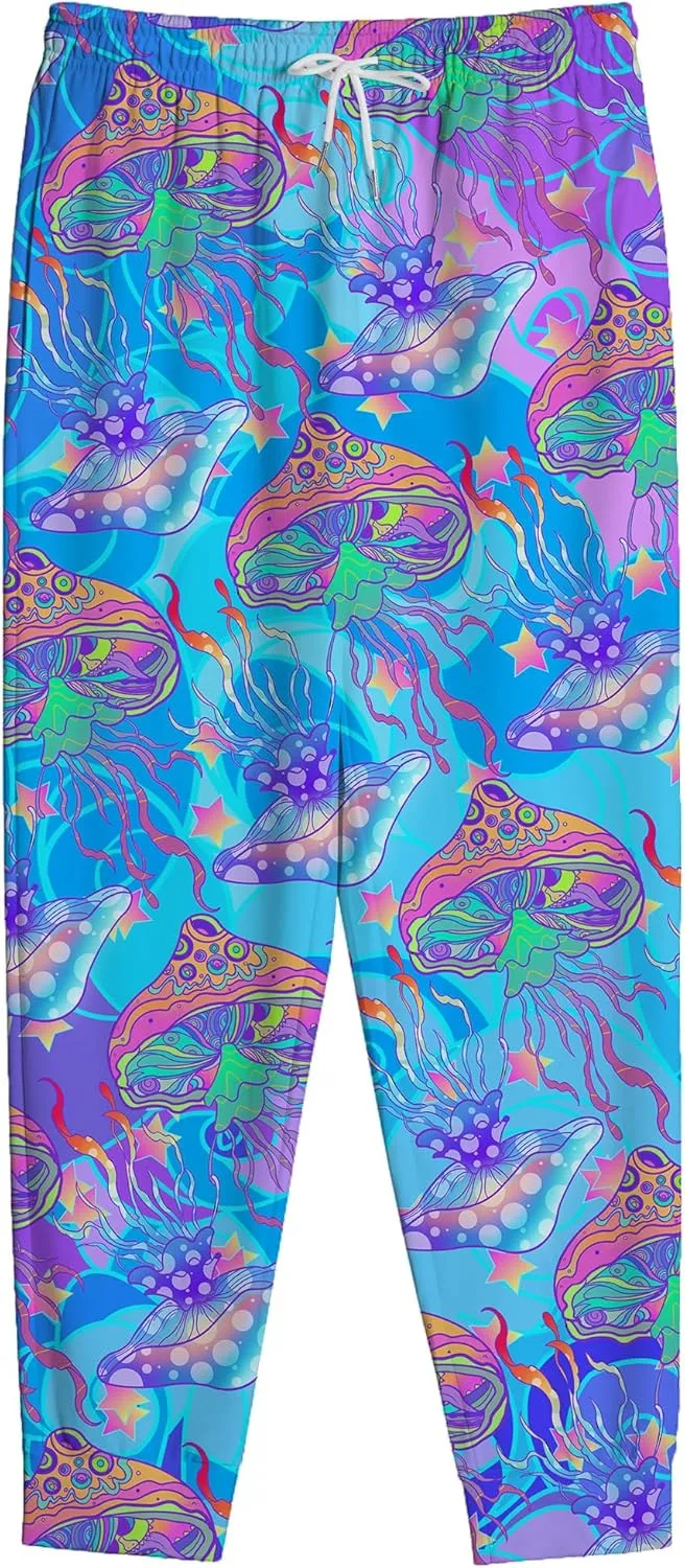 Mens Joggers Sweatpants Printed Athletic Pants for Running Casual Sports with Pockets