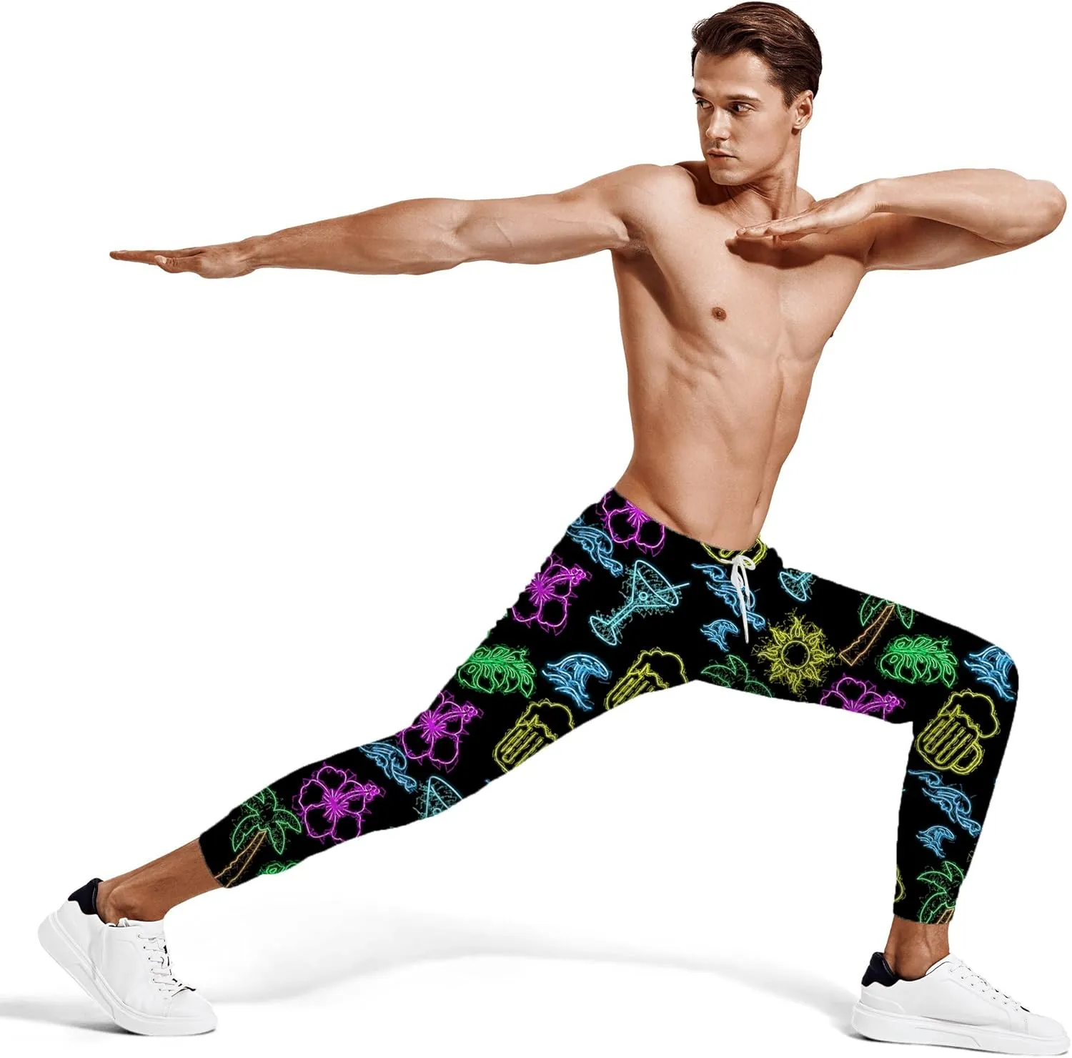 Mens Joggers Sweatpants Printed Athletic Pants for Running Casual Sports with Pockets