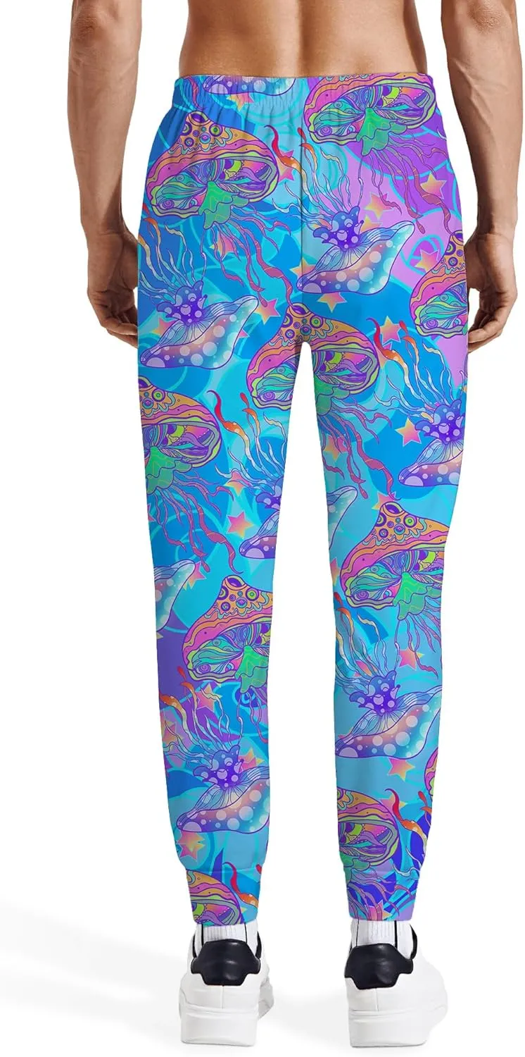 Mens Joggers Sweatpants Printed Athletic Pants for Running Casual Sports with Pockets