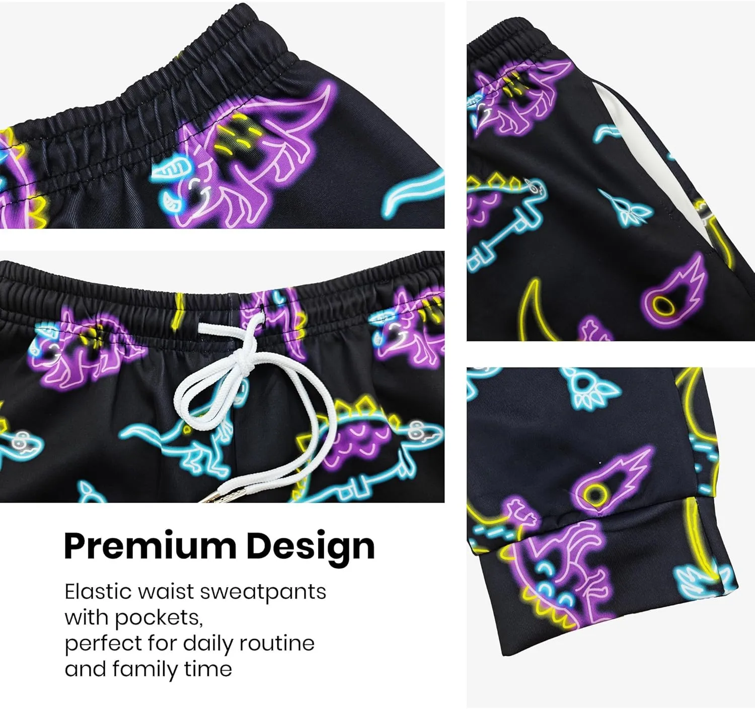 Mens Joggers Sweatpants Printed Athletic Pants for Running Casual Sports with Pockets