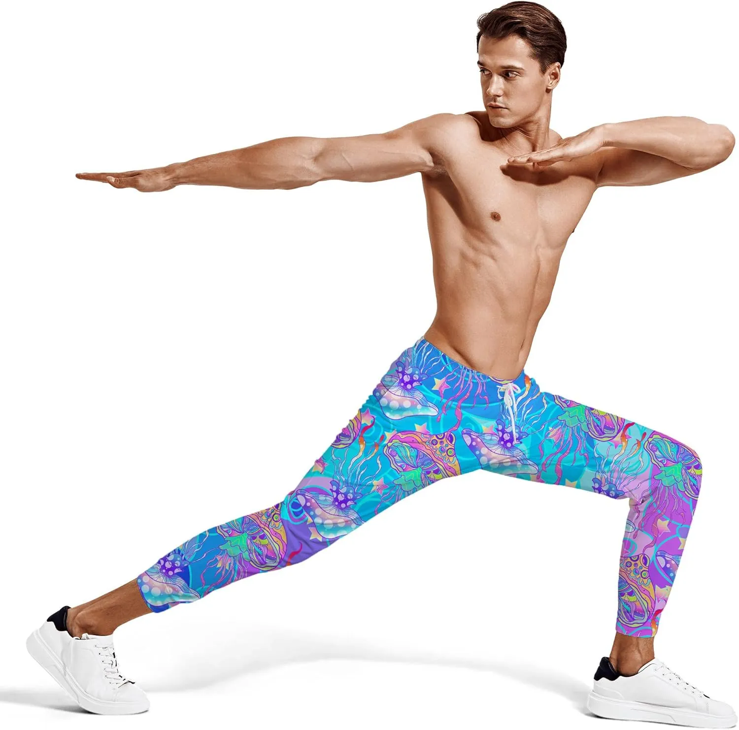 Mens Joggers Sweatpants Printed Athletic Pants for Running Casual Sports with Pockets