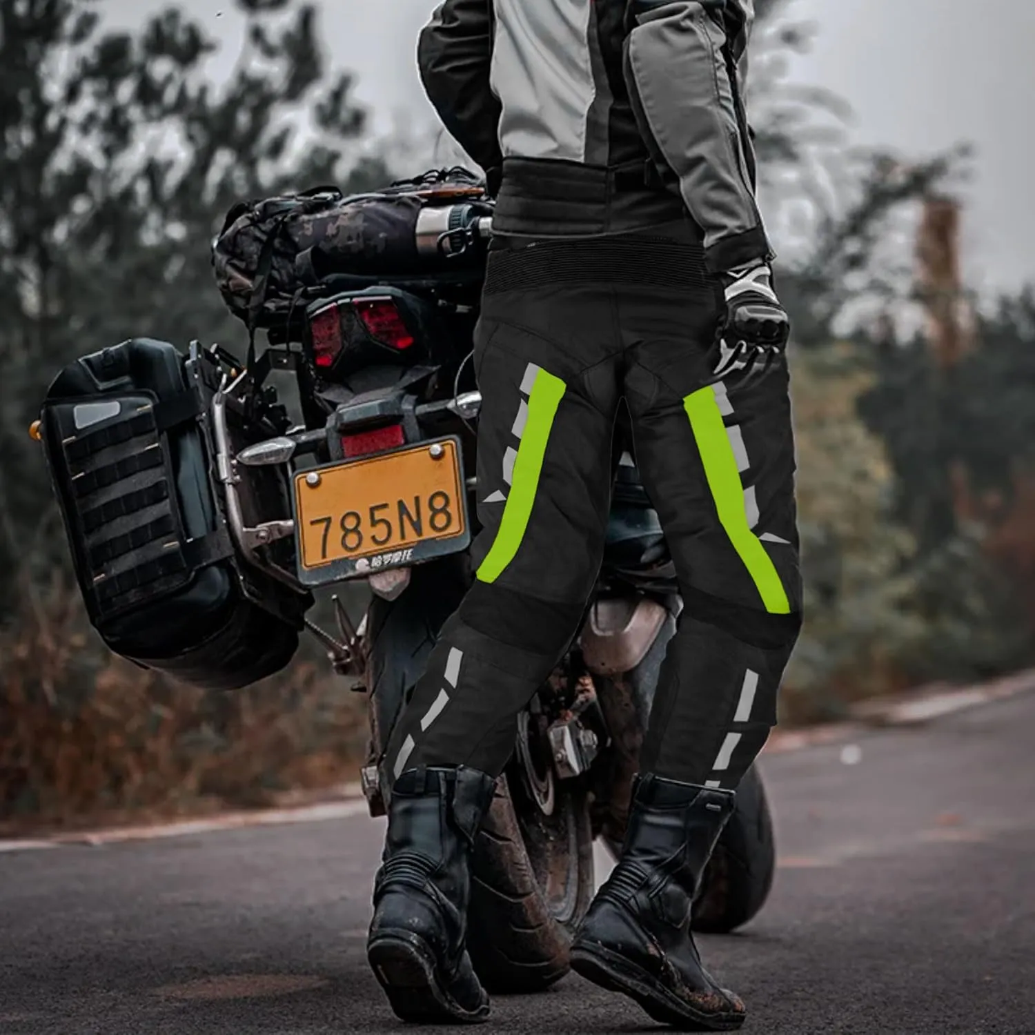 Mens Motorbike Suit Waterproof Cordura Jacket with Trouser Motorcycle, Biker Protection CE Approved