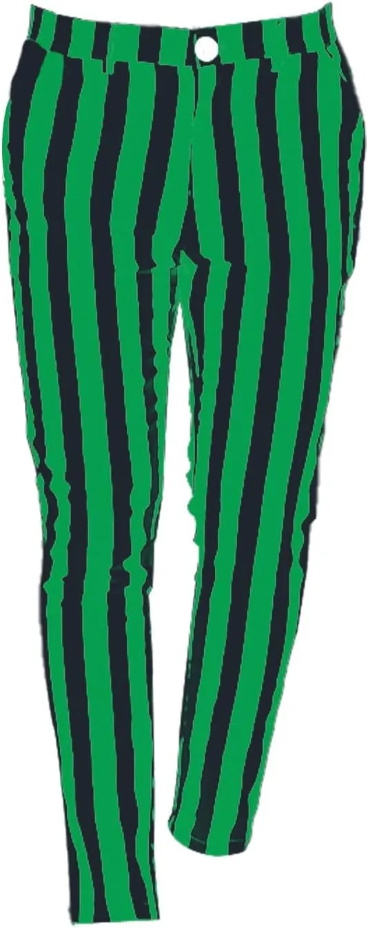 Mens Striped Business Dress Pants Slim Fit Flat Front Straight Leg Chinos Pants Lightweight Stretch Golf Pencil Pant