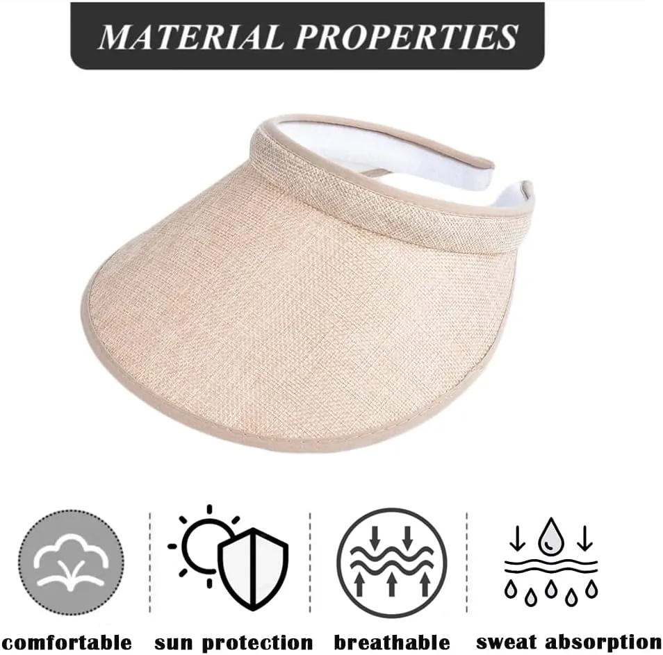 Mens Sun Viosr Hat Women Wide Brim Sun Protection Hats Sports Caps for Golf Tennis Running Softball