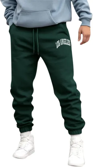 Mens Sweatpants 3D Printed Elastic Waist Casual Heavyweight Warmth Trendy Pants Outdoor Training Trousers with Pockets