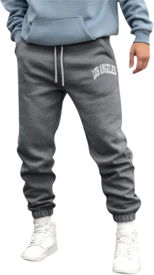 Mens Sweatpants 3D Printed Elastic Waist Casual Heavyweight Warmth Trendy Pants Outdoor Training Trousers with Pockets