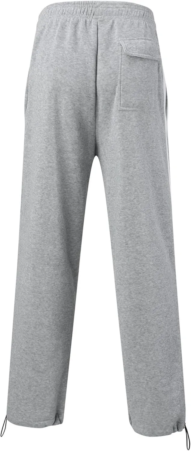 Men's Sweatpants Joggers Pants Wide Leg Loose Sport Work Straight Trouser Splicing Printed with Pockets Sweat Pant
