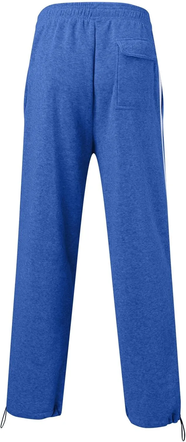 Men's Sweatpants Joggers Pants Wide Leg Loose Sport Work Straight Trouser Splicing Printed with Pockets Sweat Pant