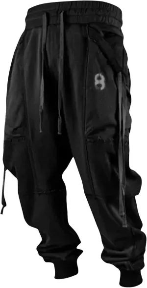 Men's Sweatpants Vintage Printed Casual Sports Pants Fashion Lace-Up Fleece Sports Pants Sweatpants, M-6XL