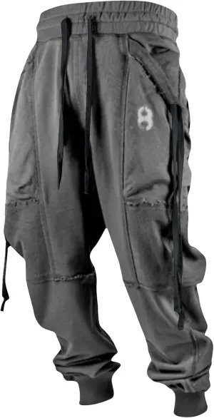 Men's Sweatpants Vintage Printed Casual Sports Pants Fashion Lace-Up Fleece Sports Pants Sweatpants, M-6XL
