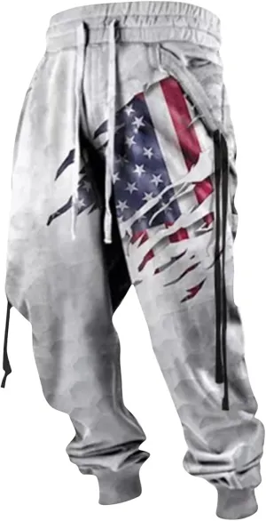 Men's Sweatpants Vintage Printed Casual Sports Pants Fashion Lace-Up Fleece Sports Pants Sweatpants, M-6XL