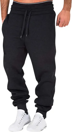 Mens Sweatpants with Pockets Athletic Drawstring Joggers Running Sports Track Pants Slim Fit Fashion Men's Trousers