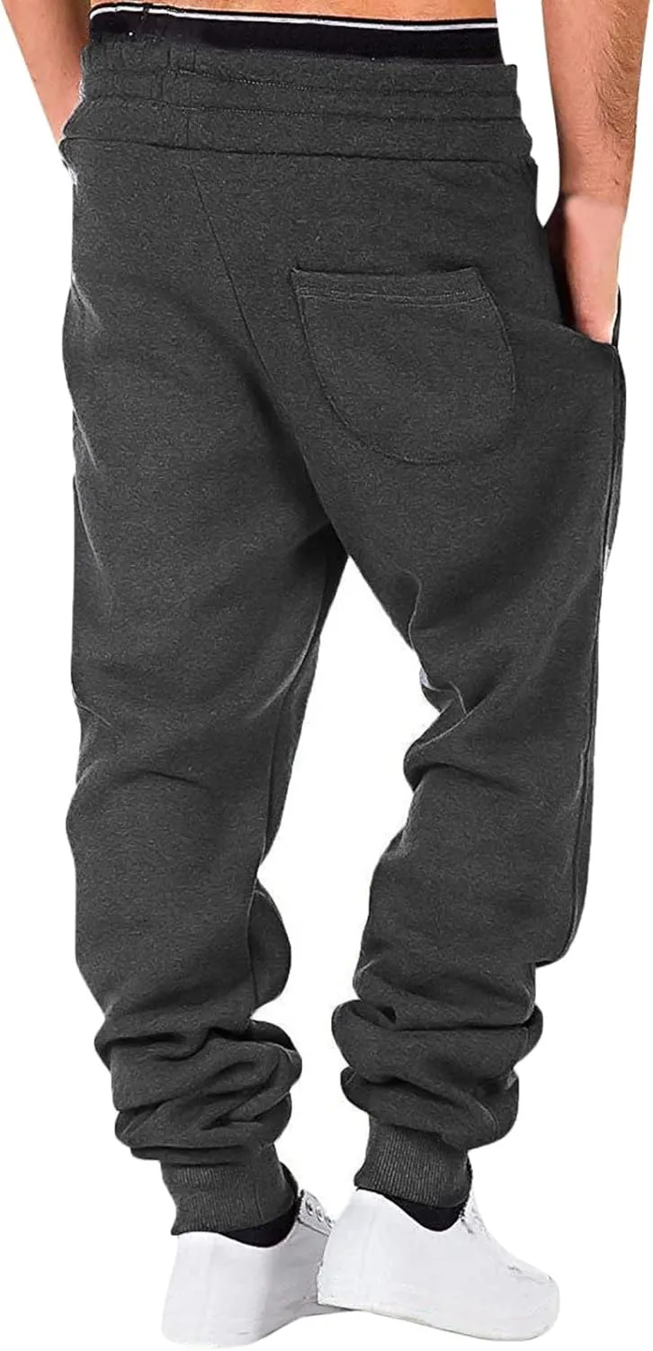 Mens Sweatpants with Pockets Athletic Drawstring Joggers Running Sports Track Pants Slim Fit Fashion Men's Trousers