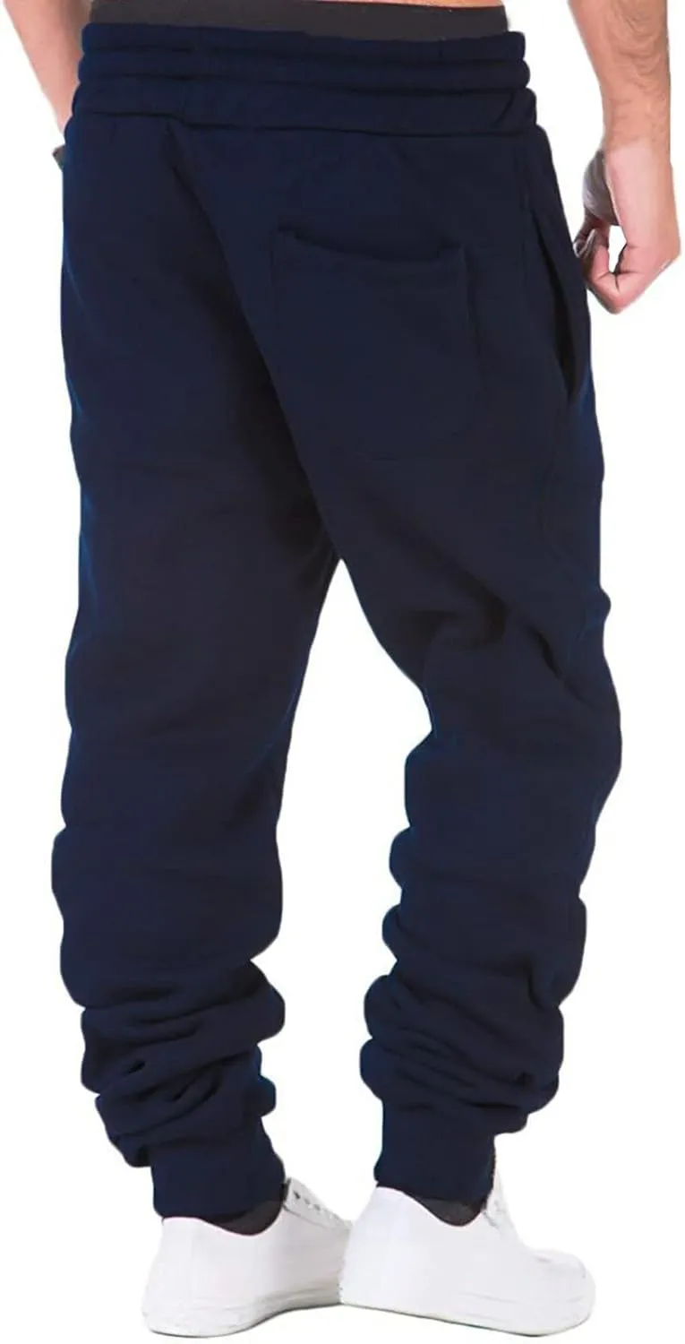 Mens Sweatpants with Pockets Athletic Drawstring Joggers Running Sports Track Pants Slim Fit Fashion Men's Trousers