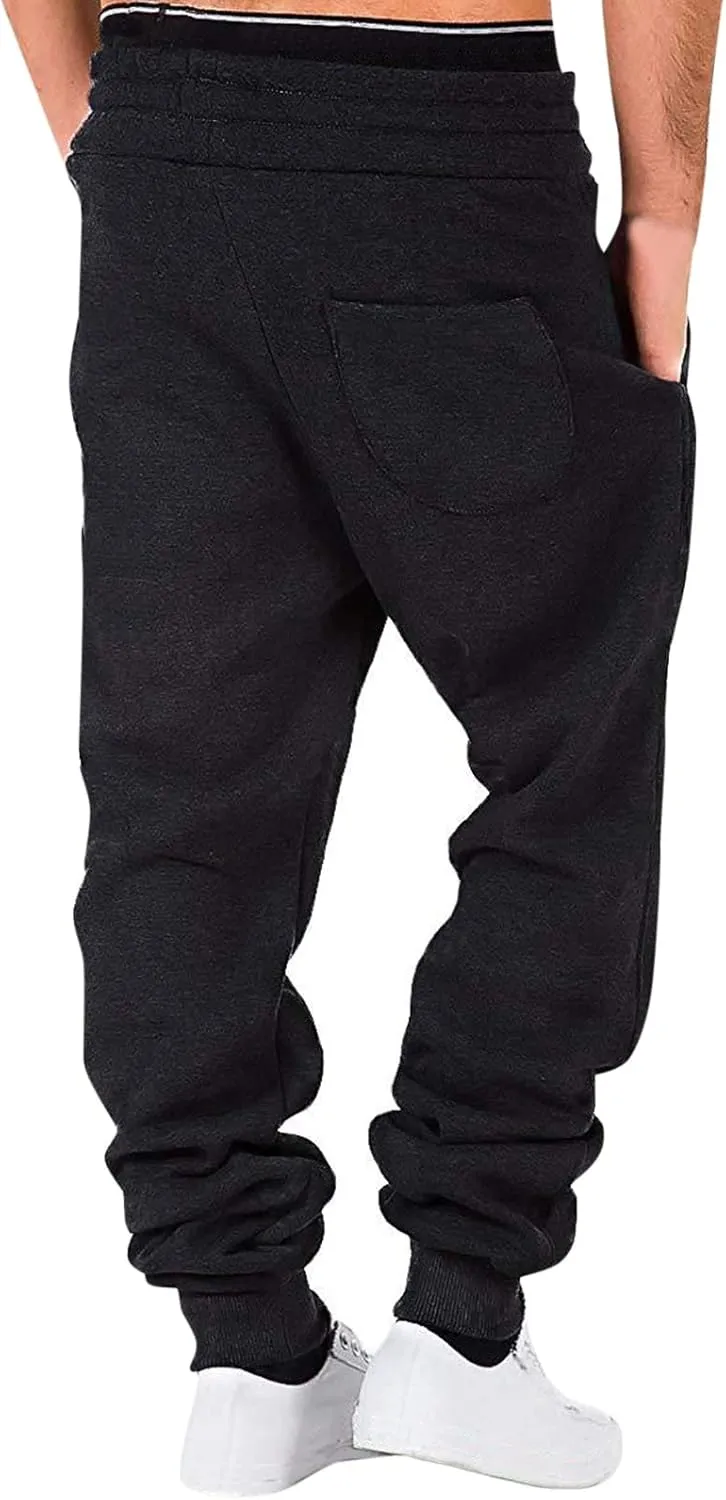 Mens Sweatpants with Pockets Athletic Drawstring Joggers Running Sports Track Pants Slim Fit Fashion Men's Trousers