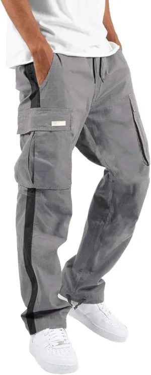Mens Workout Cargo Sweatpants Printed Overalls Casual Pocket Sport Work Casual Trouser Pants Big and Tall Sweatpants