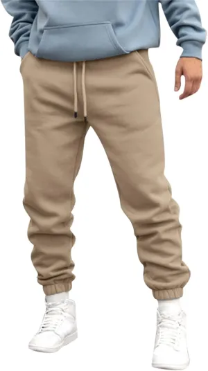 Mens Workout Cargo Sweatpants Work Jogger Pants with Pockets Mens Casual Pants Stretch Slim Fit Workout Bodybuilding