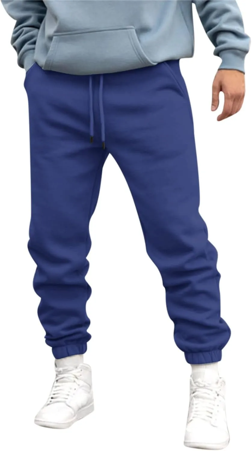 Mens Workout Cargo Sweatpants Work Jogger Pants with Pockets Mens Casual Pants Stretch Slim Fit Workout Bodybuilding