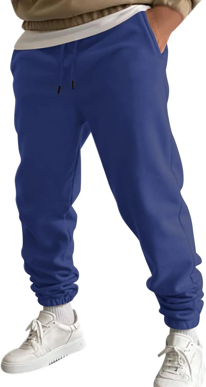 Mens Workout Cargo Sweatpants Work Jogger Pants with Pockets Mens Casual Pants Stretch Slim Fit Workout Bodybuilding