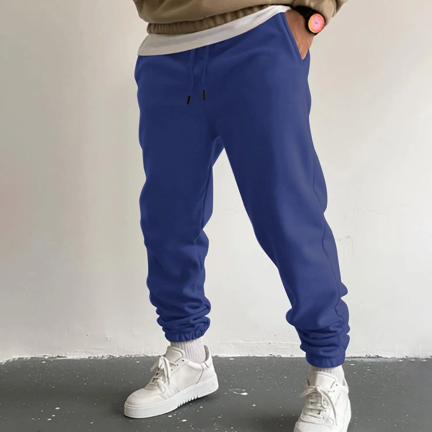 Mens Workout Cargo Sweatpants Work Jogger Pants with Pockets Mens Casual Pants Stretch Slim Fit Workout Bodybuilding