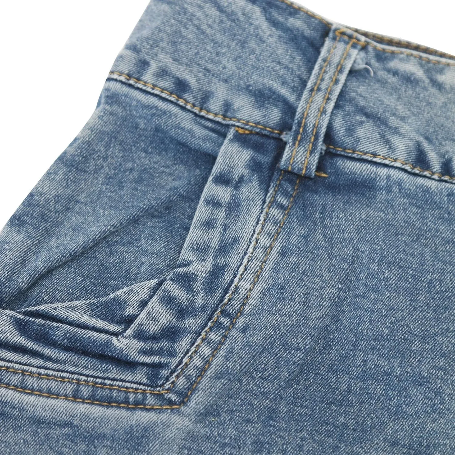 Midi Denim Skirts for Women Irregular Hem Denim Skirts High Waist Wrap Skirt Washed Jean Midi Skirts Half Dress