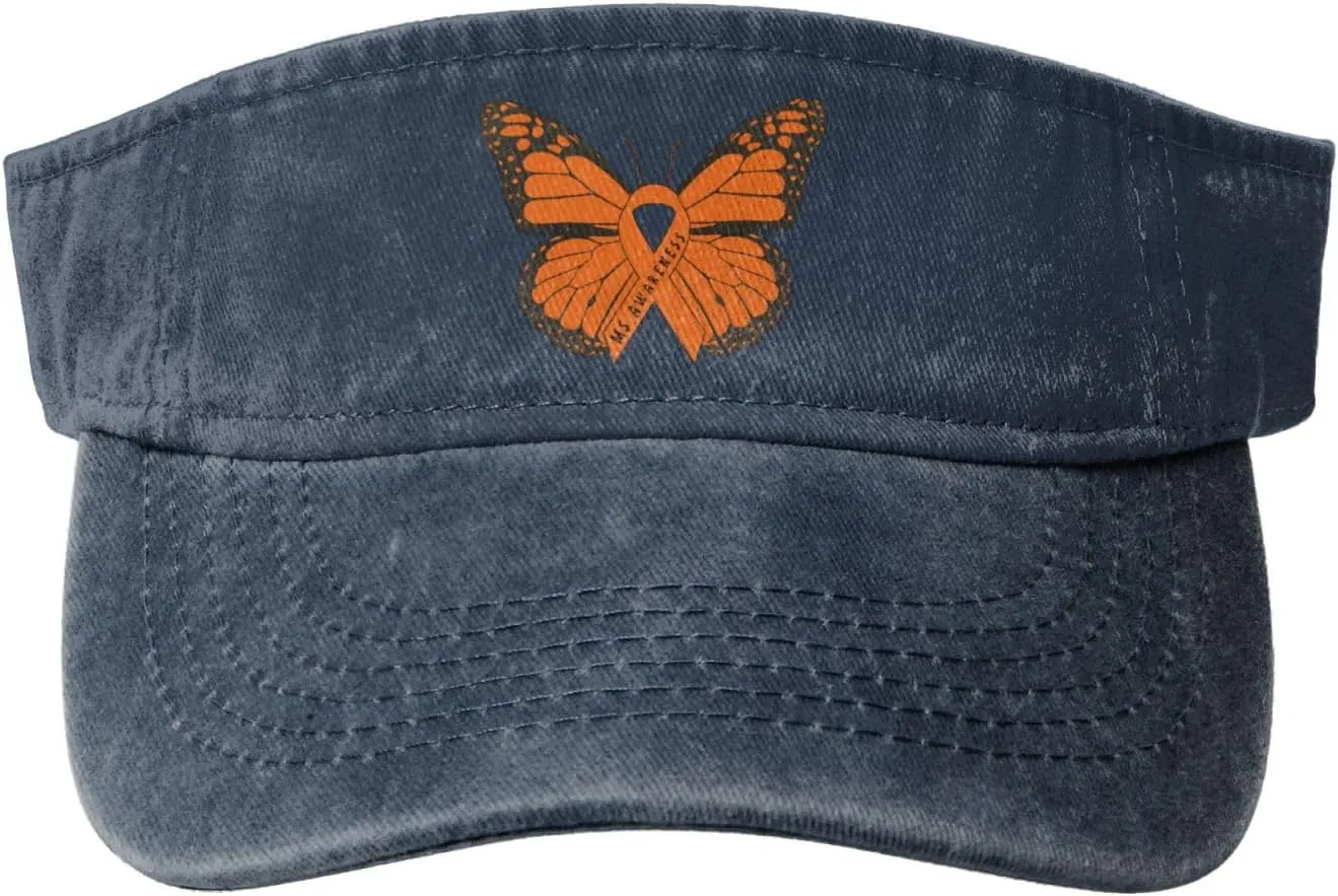 Ms Multiple Sclerosis Awareness Sport Sun Visor Hat Cotton Ball Caps Empty Top Baseball Sun Cap for Men Women