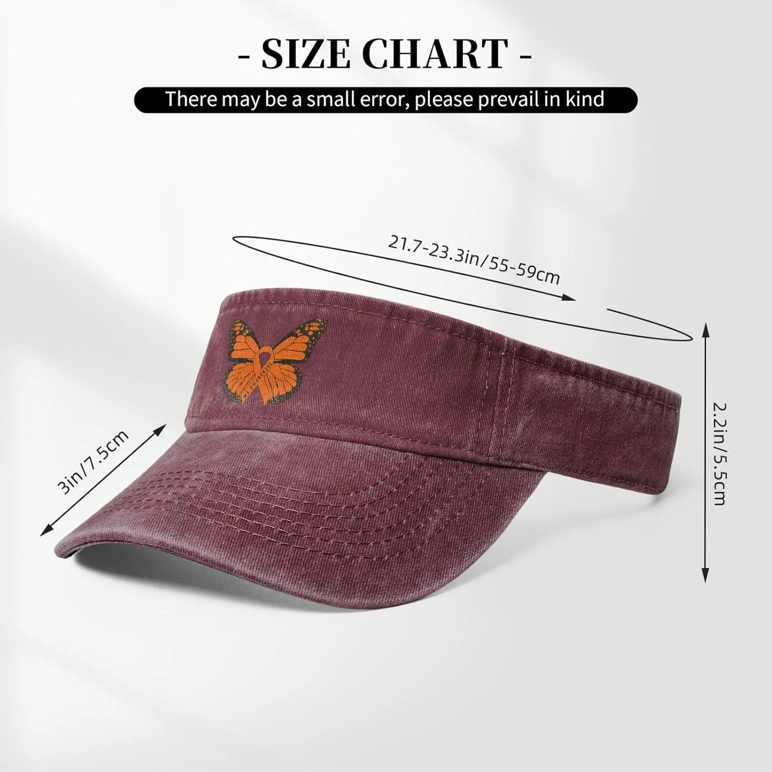 Ms Multiple Sclerosis Awareness Sport Sun Visor Hat Cotton Ball Caps Empty Top Baseball Sun Cap for Men Women