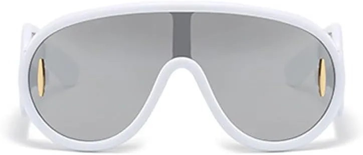 MYSNKU Oversized One Piece Sunglasses Women Men fashion Siamese Lenses Retro Design
