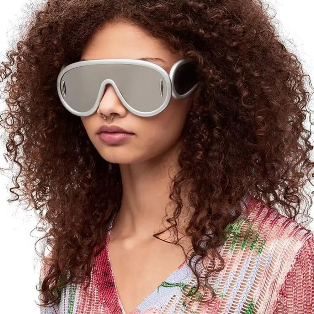 MYSNKU Oversized One Piece Sunglasses Women Men fashion Siamese Lenses Retro Design
