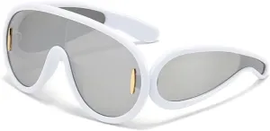 MYSNKU Oversized One Piece Sunglasses Women Men fashion Siamese Lenses Retro Design