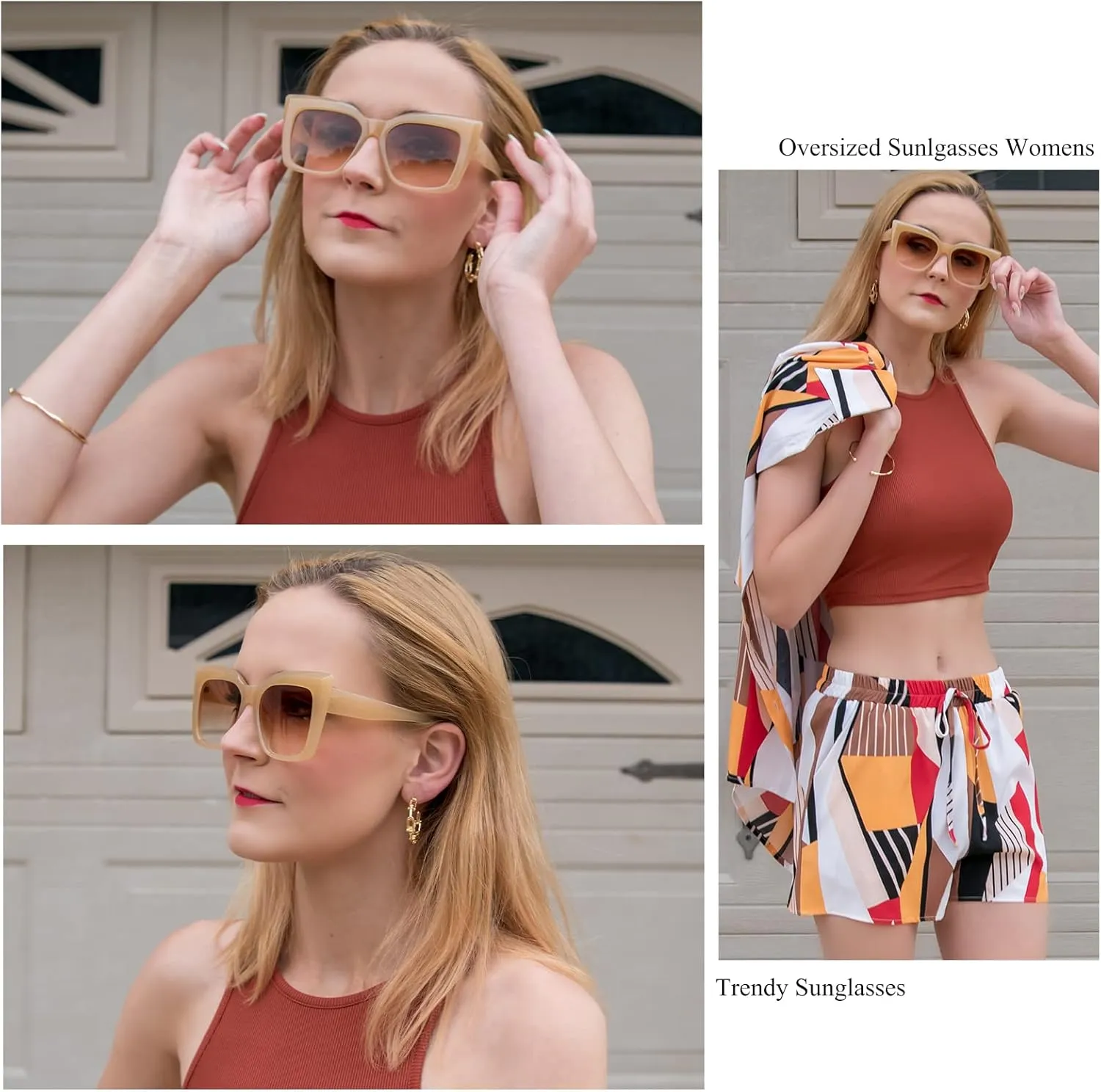 Oversized Luxury Cat Eye Sunglasses for Women Men Trendy Retro Sun Glasses UV Protection Shades