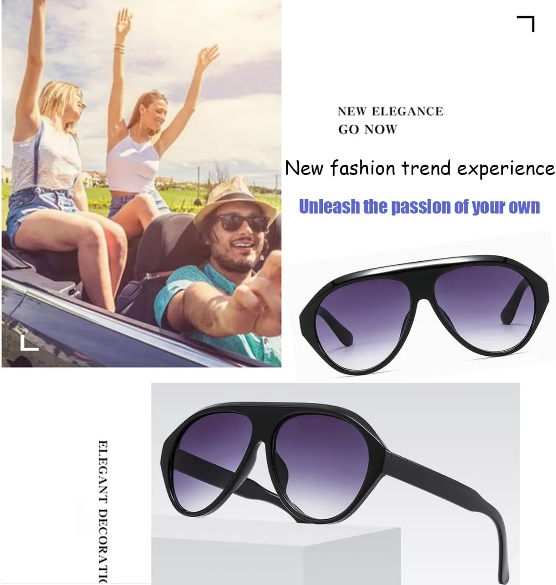 Oversized Oval Sunglasses for Driving, Photography, Running, Fishing and Sports - Anti-Dizziness and Anti-Ultraviolet,