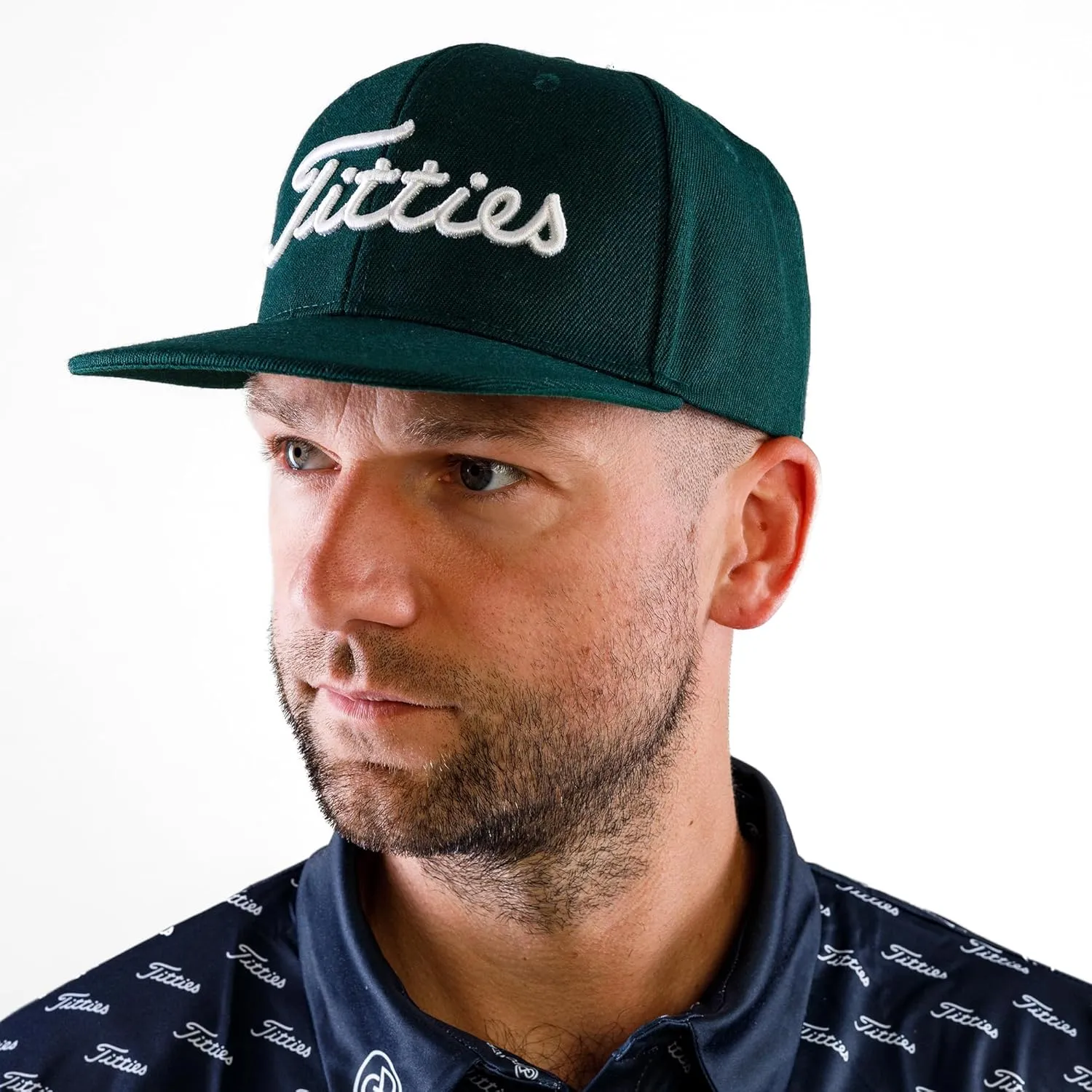 Power Golf Original Titties Golf Snapback Hat – Golf Cap PGA Flat Bill Brim – One Size, Universal Fit