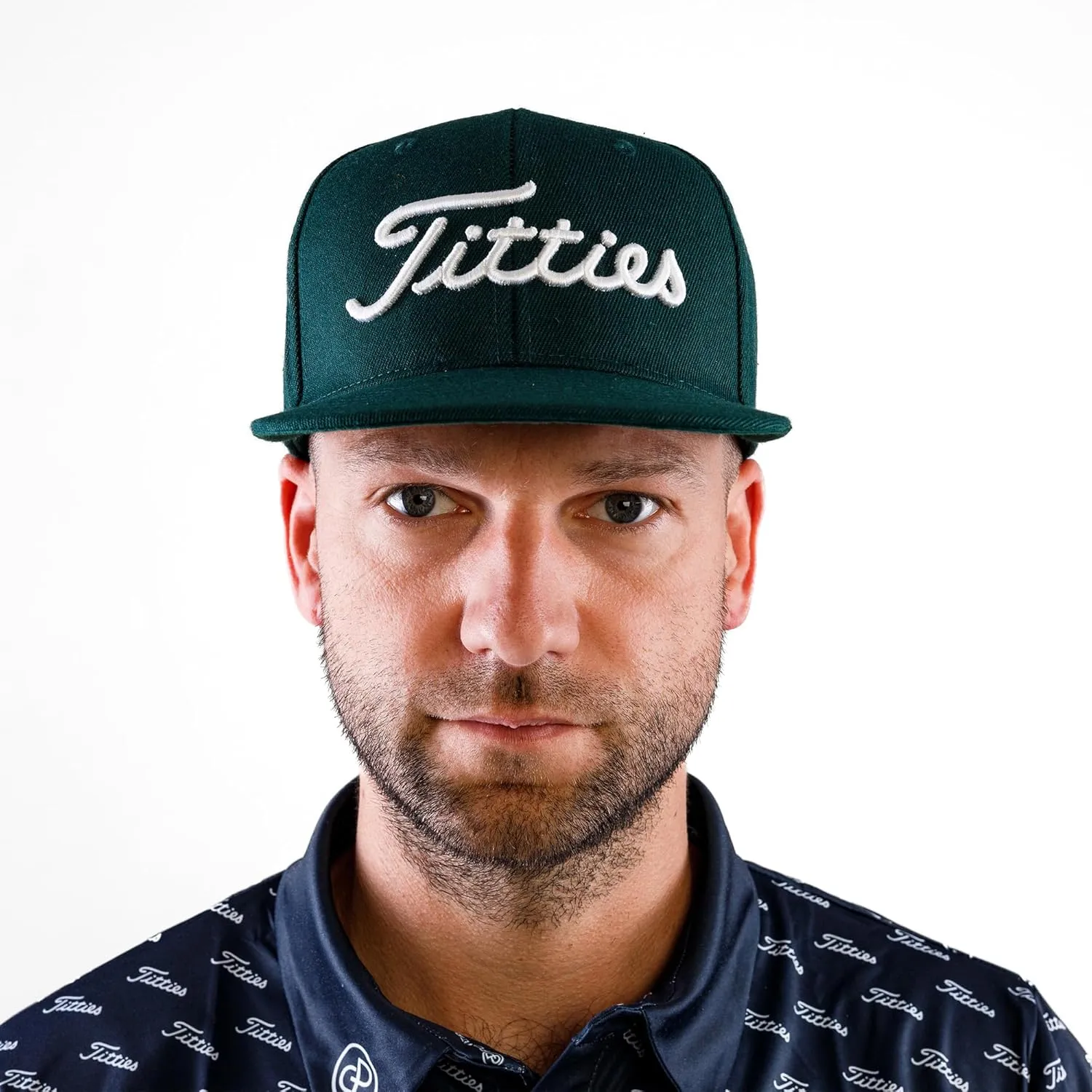 Power Golf Original Titties Golf Snapback Hat – Golf Cap PGA Flat Bill Brim – One Size, Universal Fit