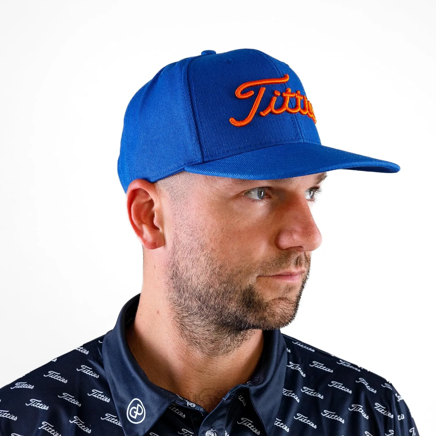 Power Golf Original Titties Golf Snapback Hat – Golf Cap PGA Flat Bill Brim – One Size, Universal Fit