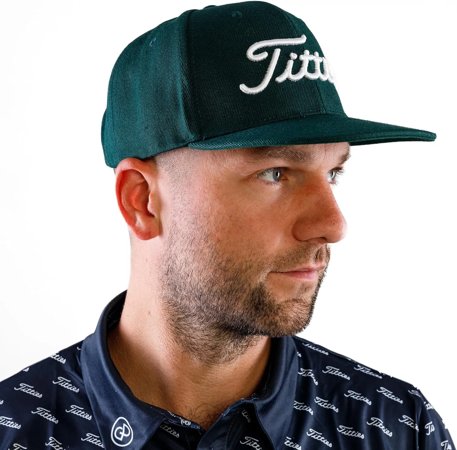 Power Golf Original Titties Golf Snapback Hat – Golf Cap PGA Flat Bill Brim – One Size, Universal Fit