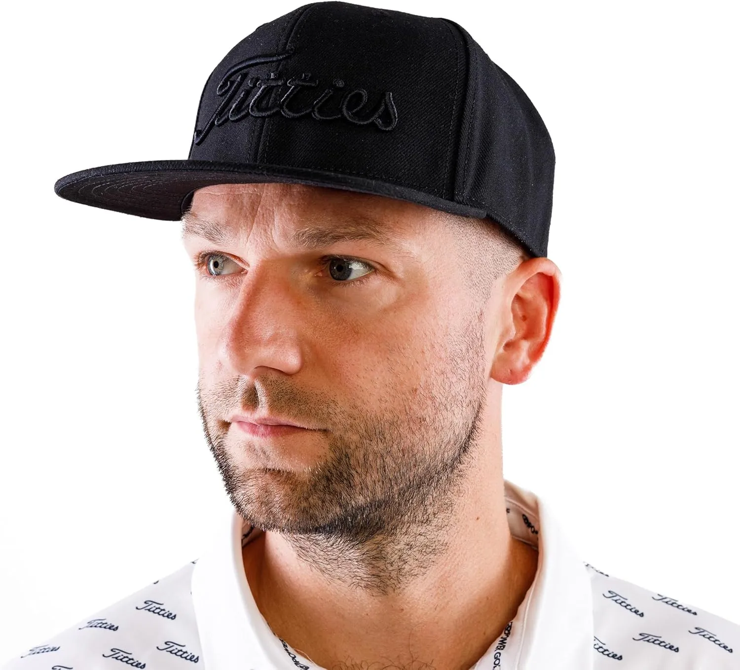 Power Golf Original Titties Golf Snapback Hat – Golf Cap PGA Flat Bill Brim – One Size, Universal Fit